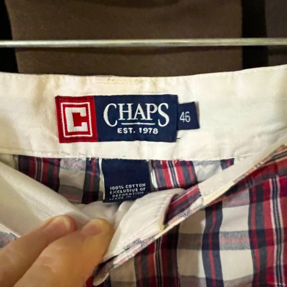 Men’s Chaps Plaid Shorts, Size 46, Red,white &blue, absolutely no call outs - Picture 2 of 4